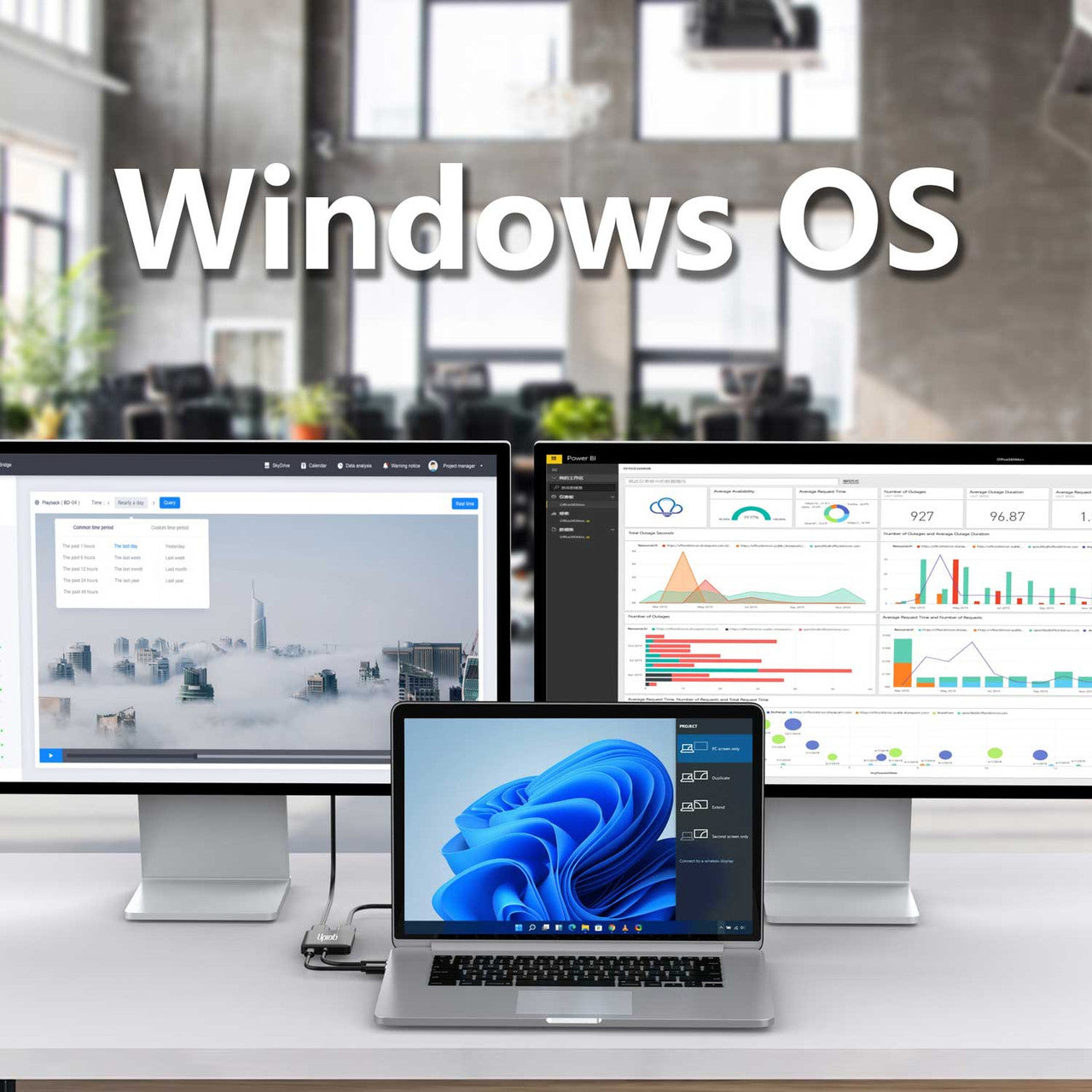 UPTab USB-C to Dual HDMI 2.0 4K 60Hz Adapter - Microsoft Windows OS Support